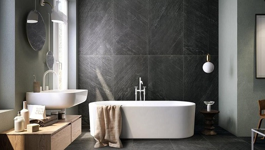 Combinación de materiales y colores en baños modernos - EUROMID LEVANTE